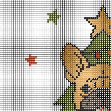 French Bulldog Christmas Tree Cross Stitch Pattern PDF, Funny Dog Chart
