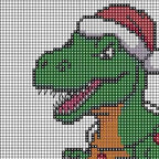 Christmas Cross Stitch Pattern PDF: Funny T-Rex Tangled in Lights, Christmas Tree Rex