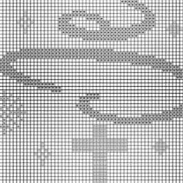 Nativity Cross Stitch Pattern PDF, Small Christmas Tree Jesus with Cross