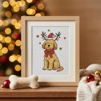 Funny Christmas Dog Cross Stitch Pattern PDF