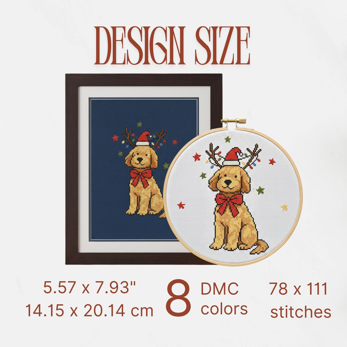 Funny Christmas Dog Cross Stitch Pattern PDF