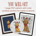 Funny Christmas Dog Cross Stitch Pattern PDF