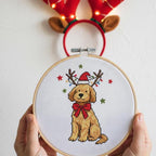 Funny Christmas Dog Cross Stitch Pattern PDF