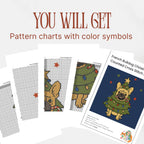 French Bulldog Christmas Tree Cross Stitch Pattern PDF, Funny Dog Chart