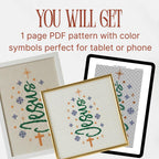 Nativity Cross Stitch Pattern PDF, Small Christmas Tree Jesus with Cross