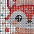 Christmas fox small cross stitch pattern PDF