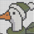 Christmas Goose Cross Stitch Pattern PDF, Whimsy Skating Bird Holiday Chart