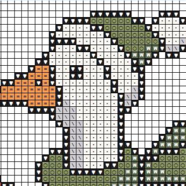 Christmas Goose Cross Stitch Pattern PDF, Whimsy Skating Bird Holiday Chart