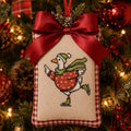 Christmas Goose Cross Stitch Pattern PDF, Whimsy Skating Bird Holiday Chart