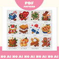 Cross Stitch Sampler Pattern PDF, 12 Months of Sweet Treats, Stitch A Long