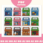 Cross Stitch Sampler Pattern PDF, 12 Month Main Street Stitch-Along, Stitch A Long