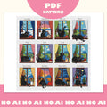 A Year with a Black Cat Cross Stitch Pattern PDF, 12-Month Window Sampler